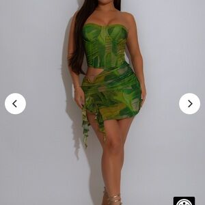 Green Strapless Corset Dress